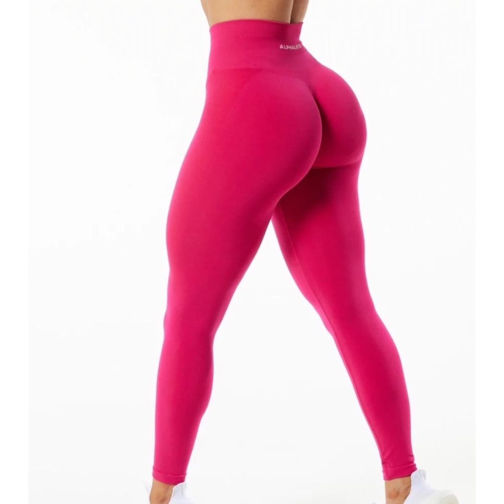 Alphalete Amplify Hot Pink Preowned Workout Leggings Medium